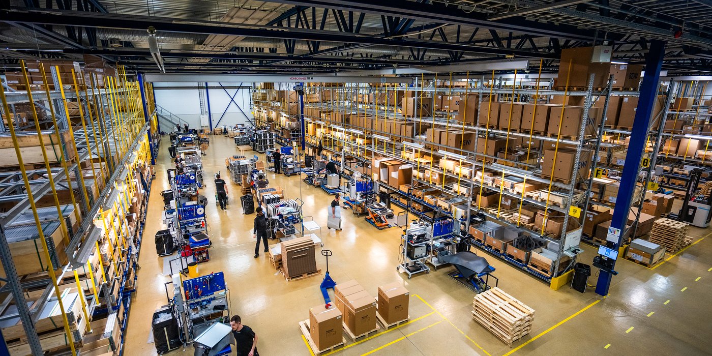 Flexit production warehouse — ventilation unit manufacturing operations in Norway