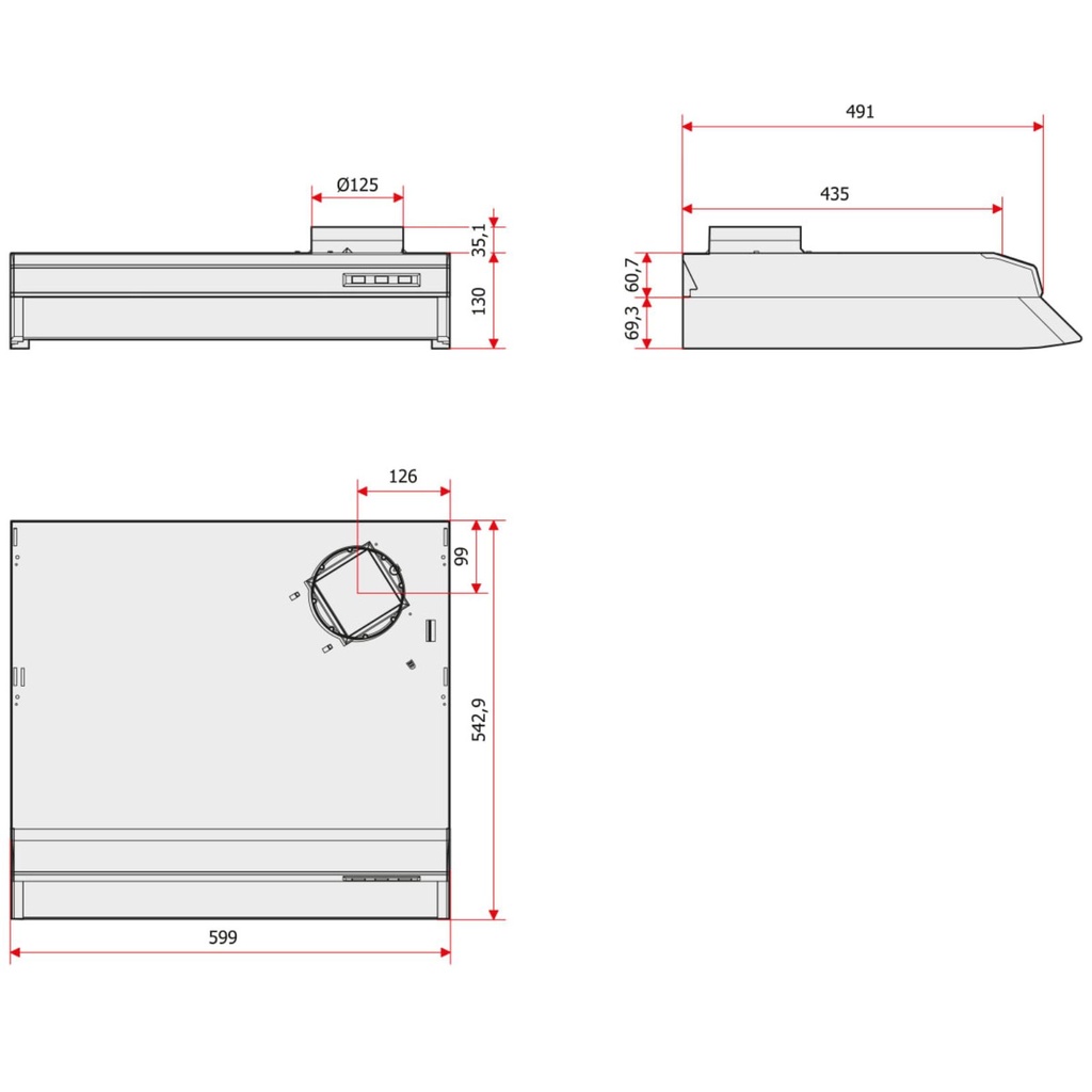 Kitchen hood Facet-E/F ST 
