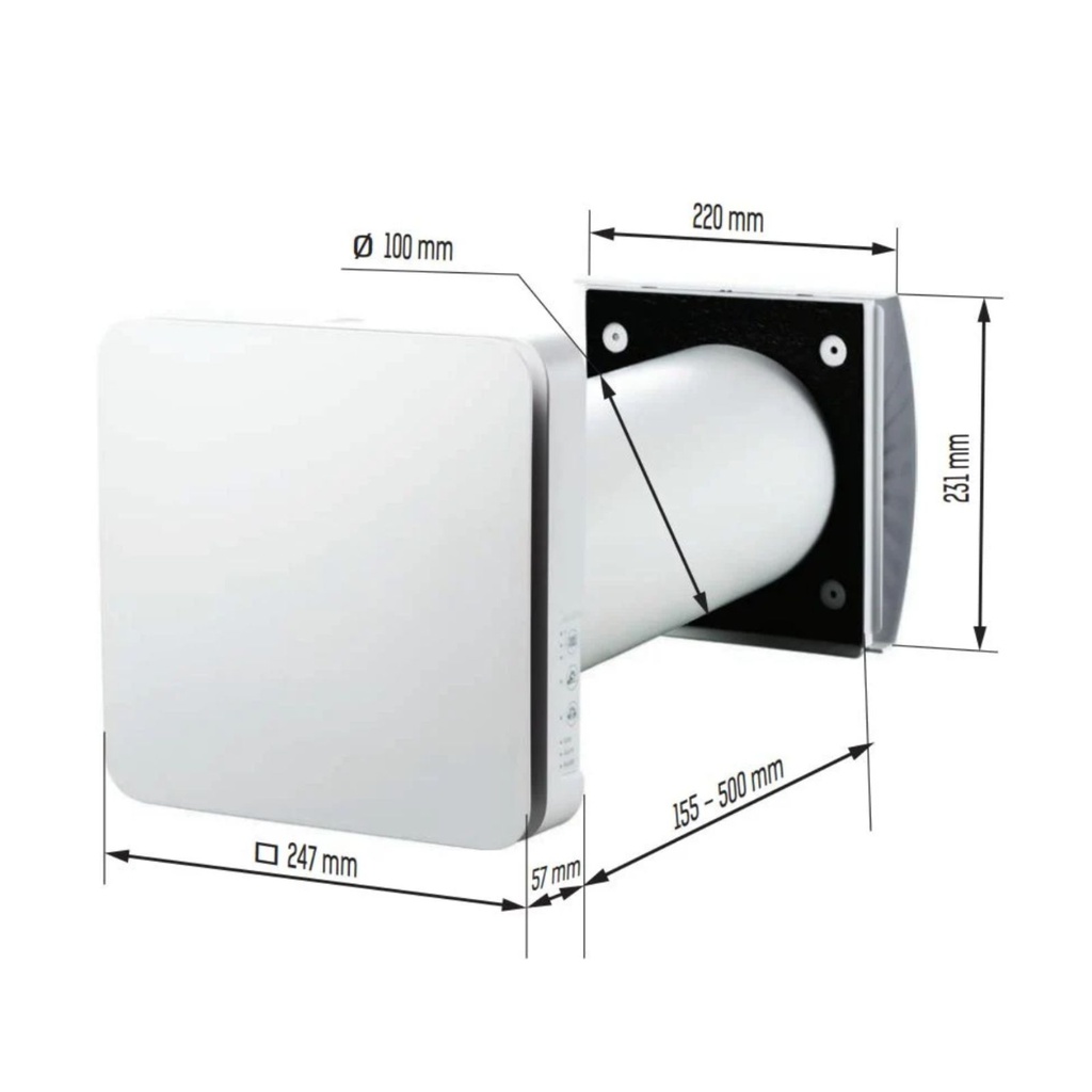 Single room ventilator Aura One WiFi 100 white