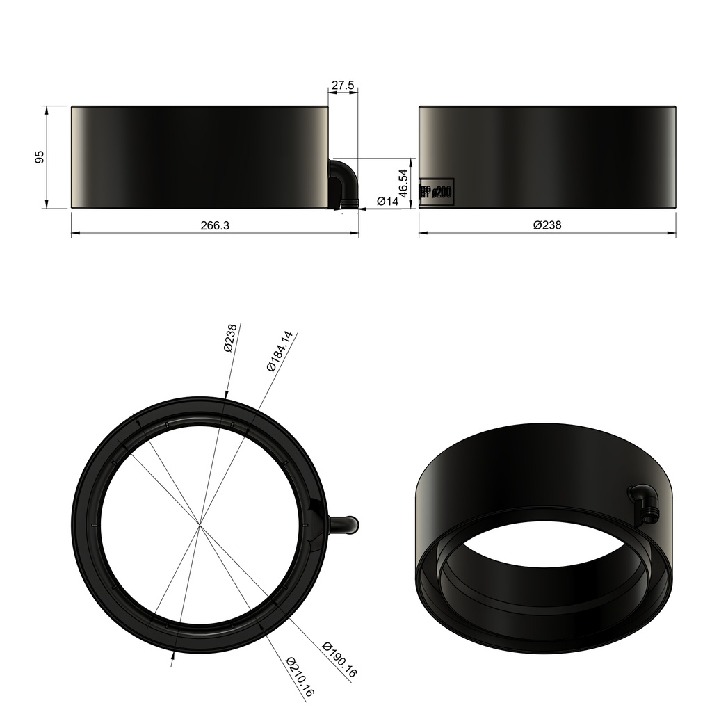 Condensate trap for EPP DN200