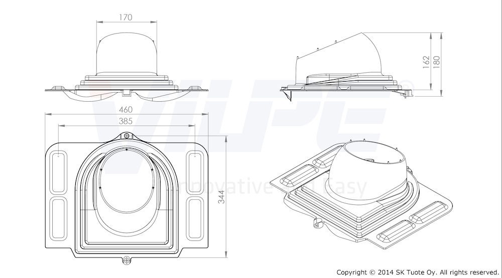 Vilpe UNIVERSAL PASS-THROUGH ELEMENT FOR METAL ROOFING
