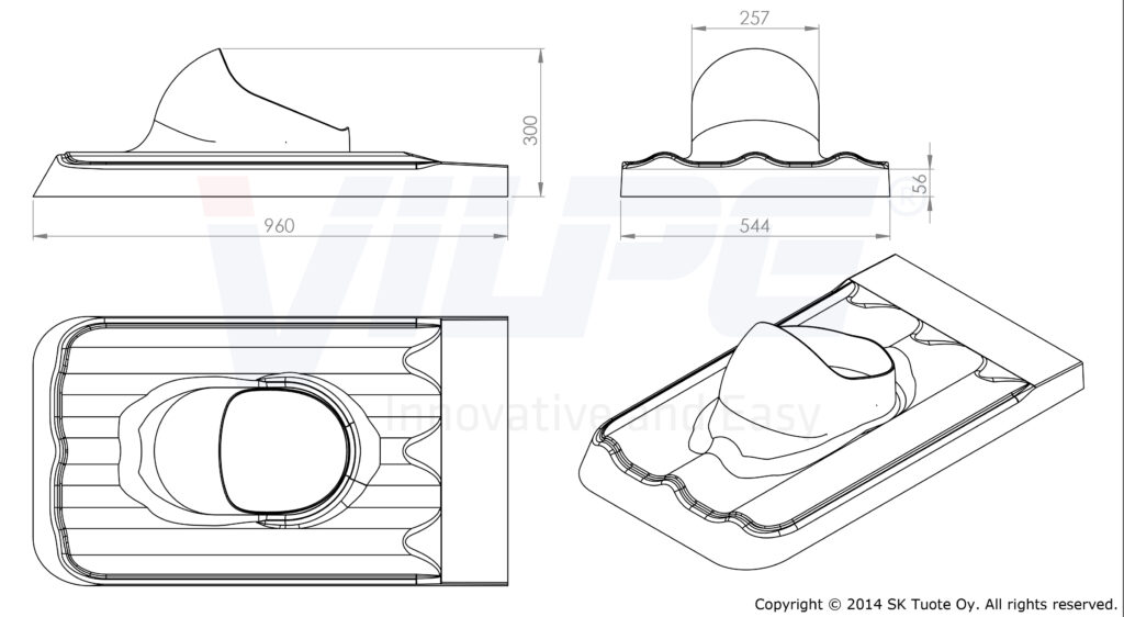 Vilpe XL ROOF PASS-THROUGH ELEMENT UNIVERSAL METAL