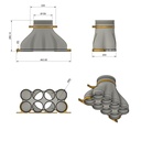 Distributor cone 8x DN90, neck 160