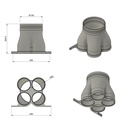 Distributor 4x DN90, throat 160