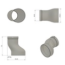 Transition box straight 1x90/125