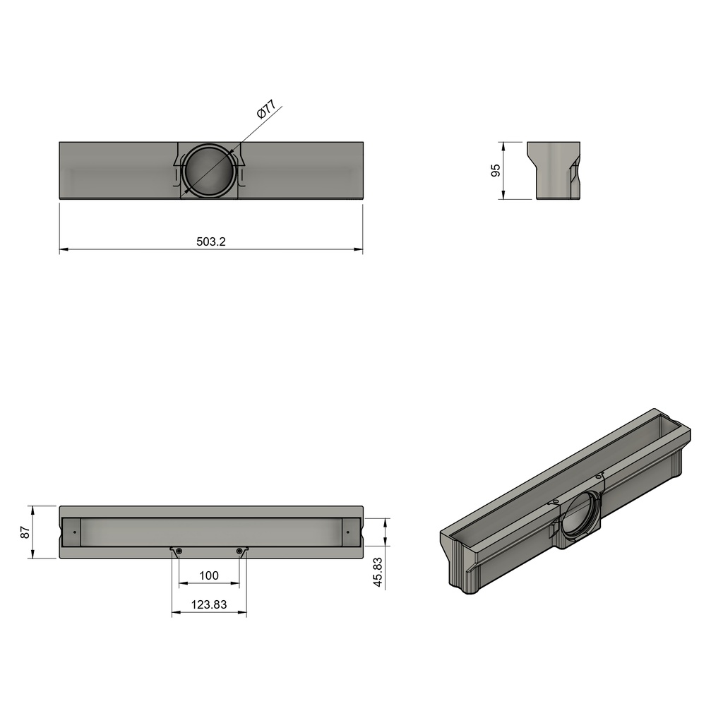 Transition box LINEAR 1x90 (70mmx270mm)