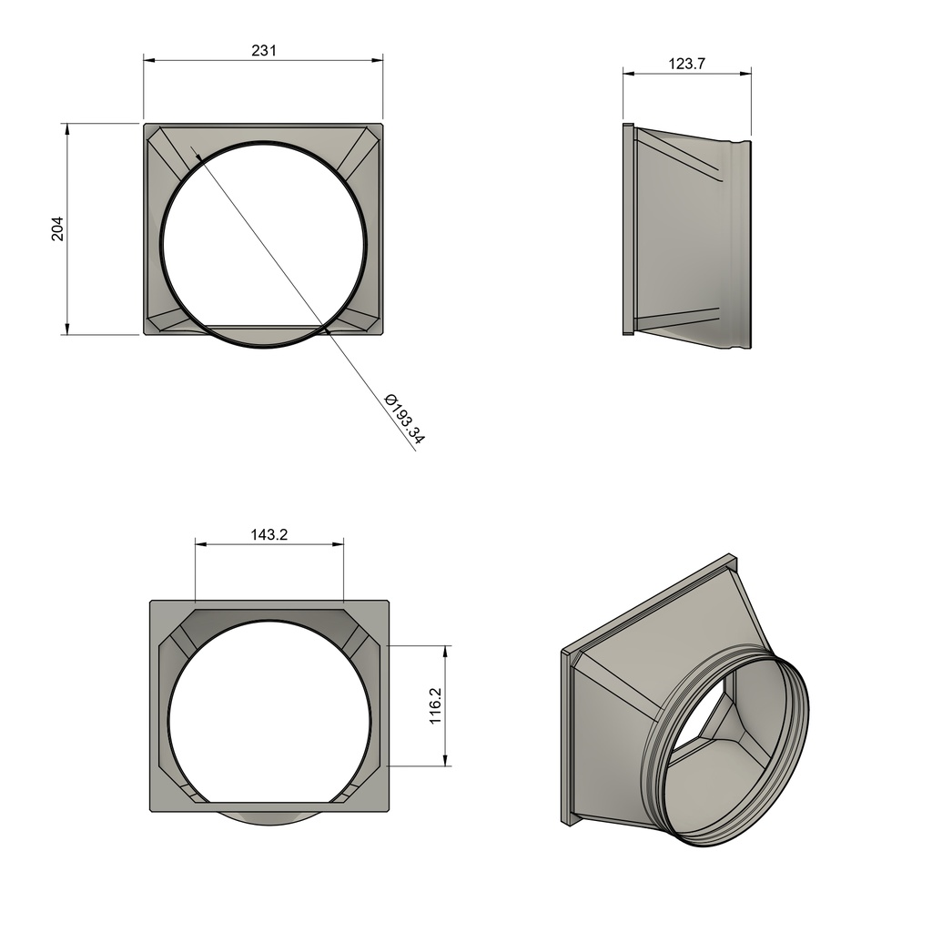 Flange double row DN200 for distributor body