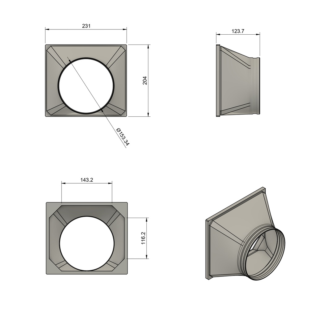 Flange double row DN160 for distributor body