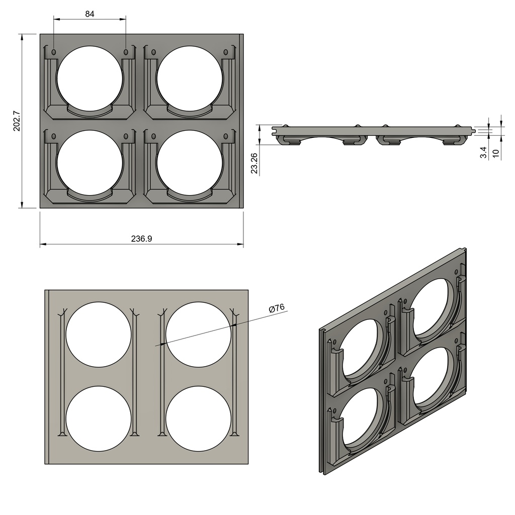 Double supply bayonet double row DN90