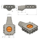Distributor 9x75 horizontal connection 125/160