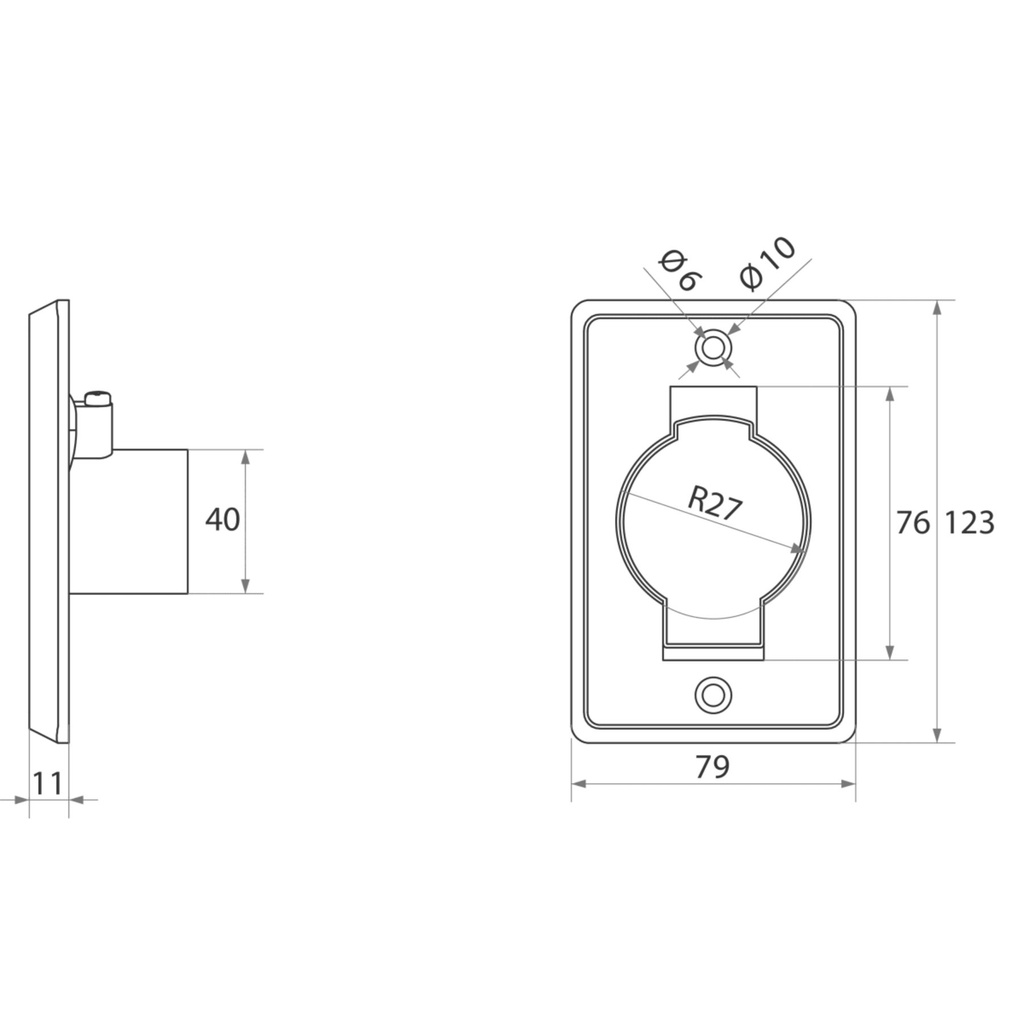 Suction inlet plastic black