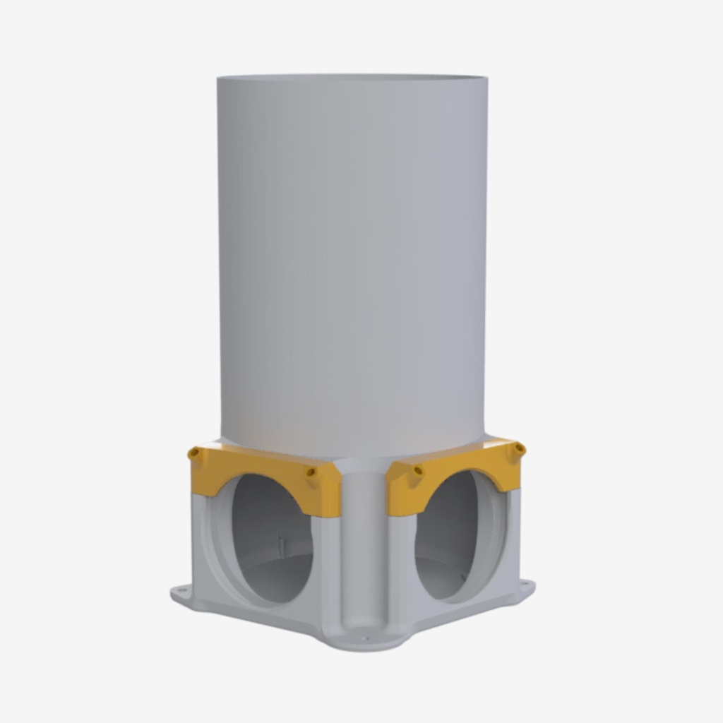 Plenum box unregulated 2xDN75/125 (outer diameter 75 – inner diameter 63)