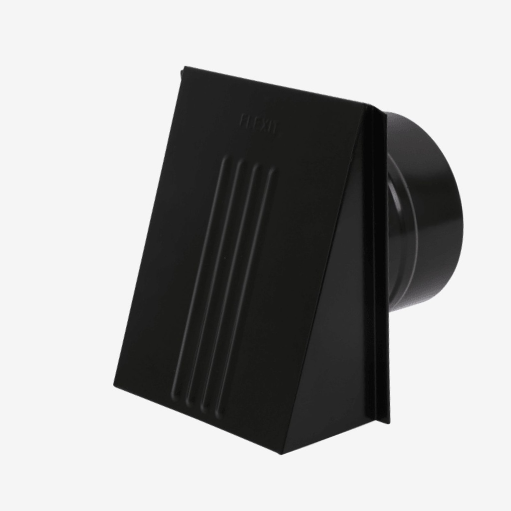 Ventilator hood w/valve black Ø125