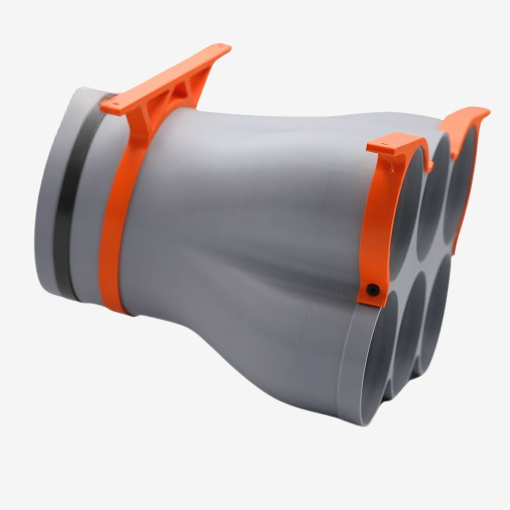 Distribution cone 6x DN90, throat 160