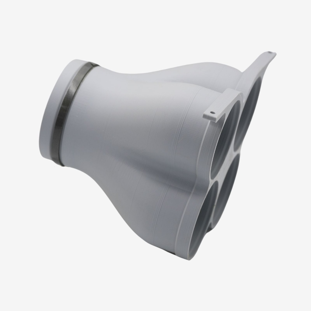 Distribution box cone 4xDN90, throat 125