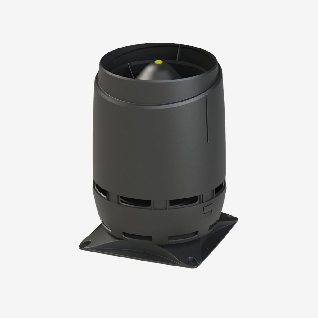 [350032] Vilpe Ventilation Cap FLOW 160S + Mounting Plate 300x300 (Black)